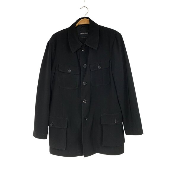 VTG 90s Giorgio Armani Mens Italy Black Jacket Button-Up Size 40 US RX10346 - Picture 10 of 12